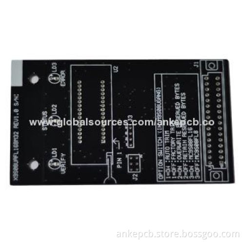 4-layer PCB with Black Soldermask, Lead-free, HAL and RoHS Marks